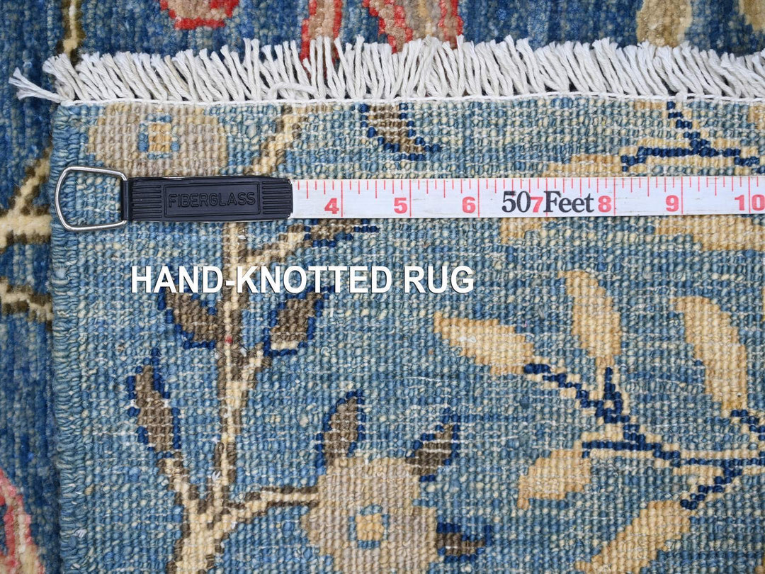 2'6" x 7'7" New Hand Knotted Blue Wool Runner Oriental Rug - MOA10221340