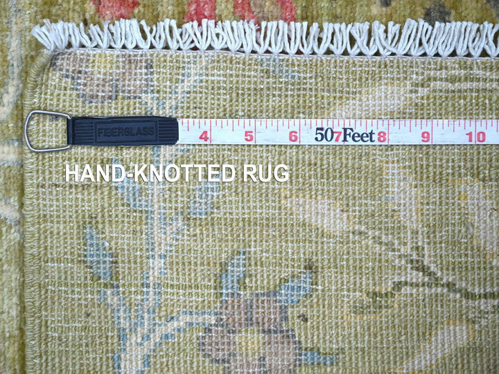 2'8" x 8'3" New Hand Knotted Green Wool Runner Oriental Rug - MOA10221344