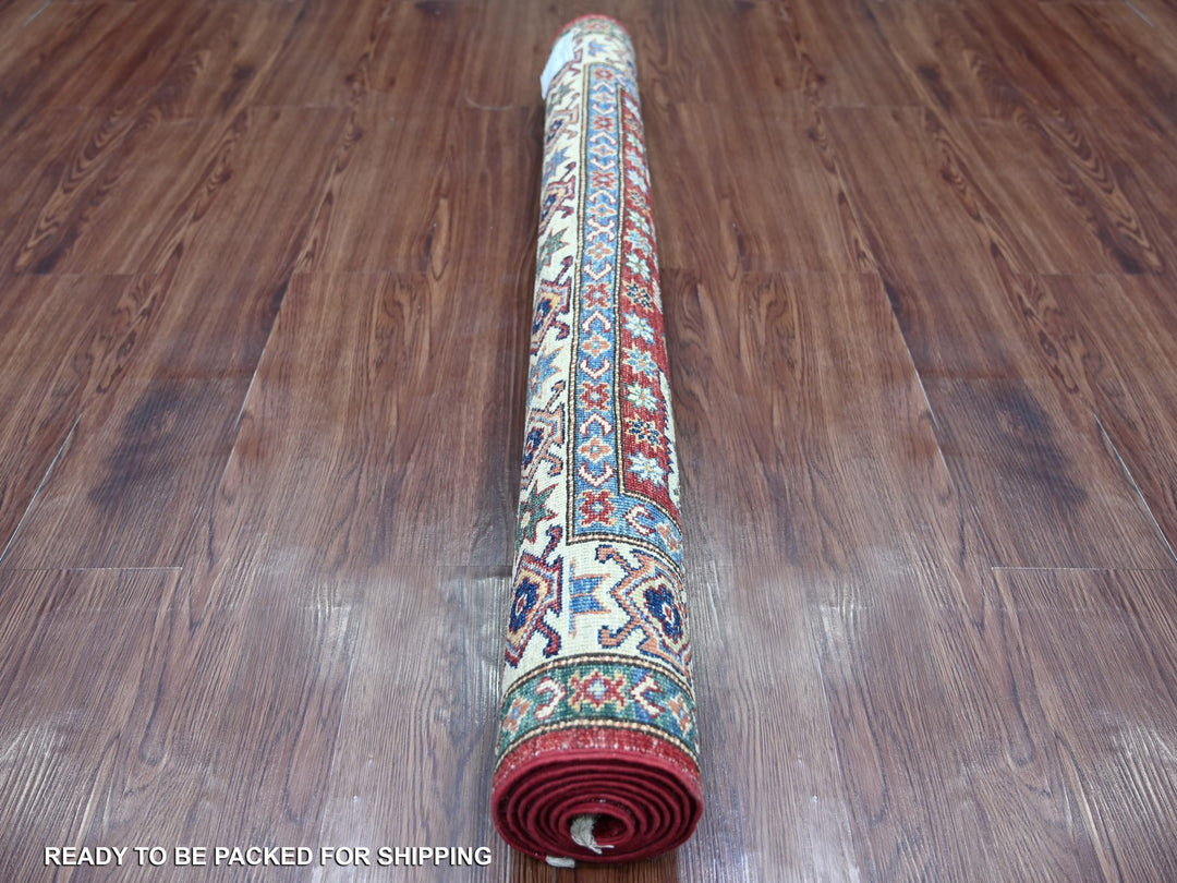 4'0" x 5'8" New Hand Knotted Red Wool Rectangle Oriental Rug - MOA10221345