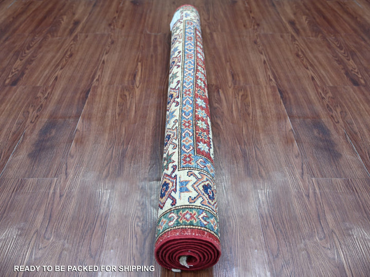 4'0" x 5'8" New Hand Knotted Red Wool Rectangle Oriental Rug - MOA10221345