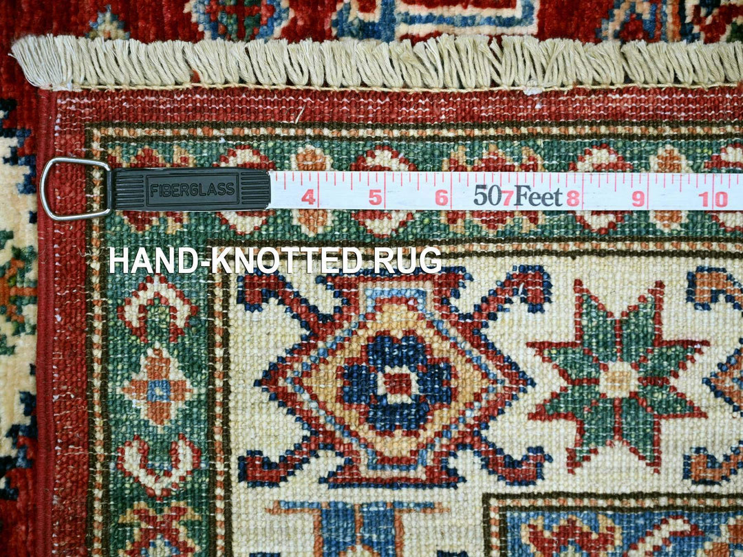 4'0" x 5'8" New Hand Knotted Red Wool Rectangle Oriental Rug - MOA10221345