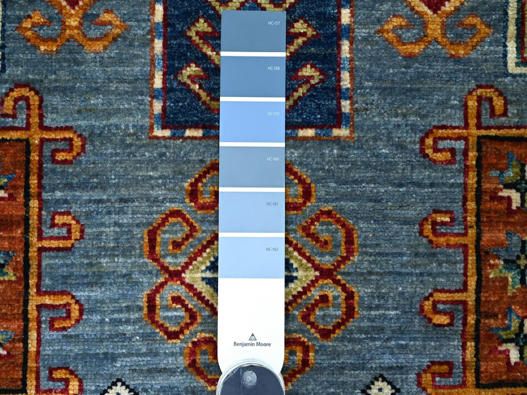 4'2" x 6'2" New Hand Knotted Blue Wool Rectangle Oriental Rug - MOA10221347
