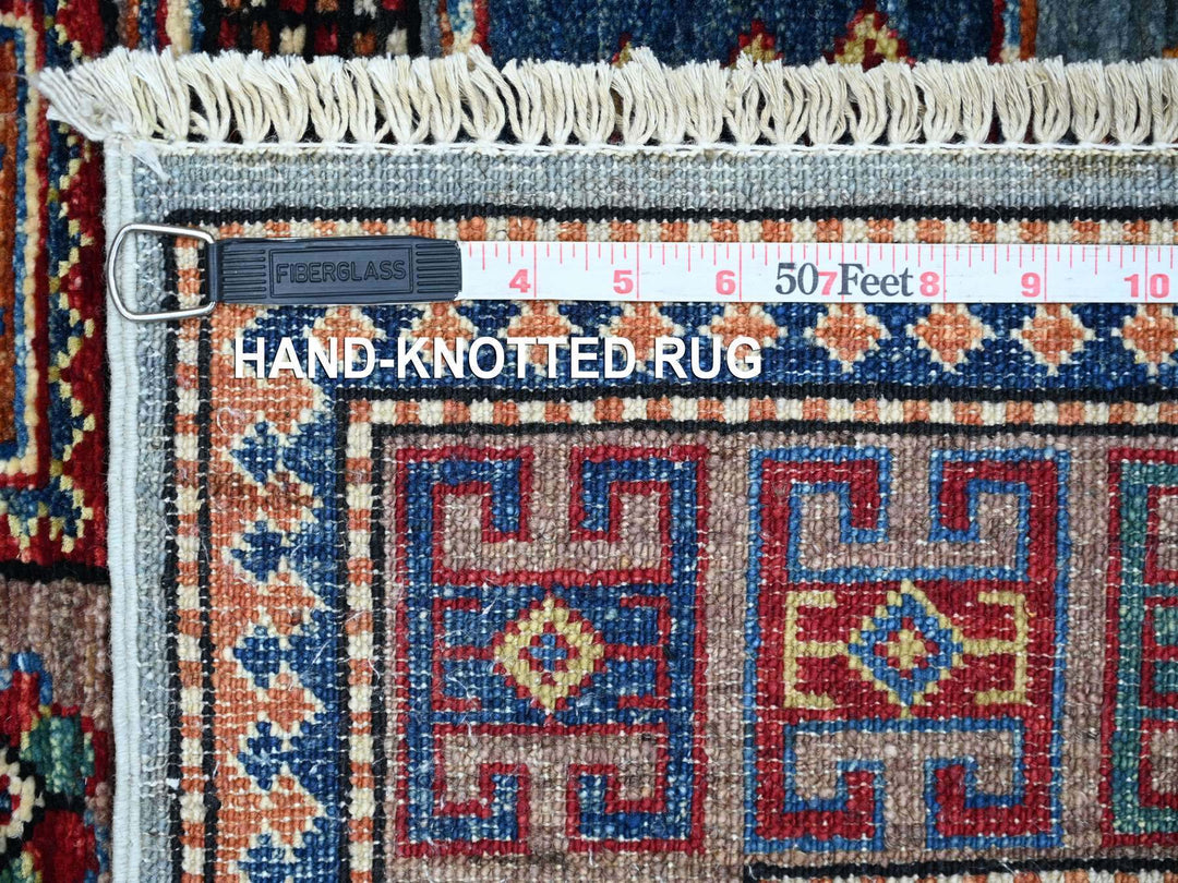 4'2" x 6'2" New Hand Knotted Blue Wool Rectangle Oriental Rug - MOA10221347