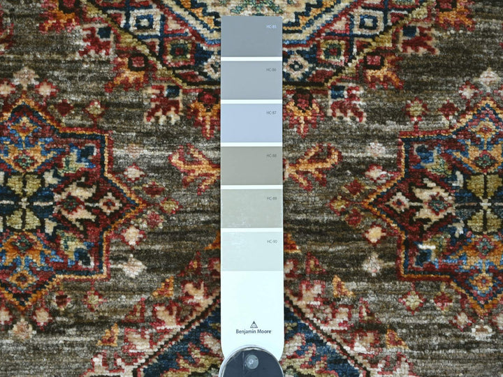3'11" x 5'11" New Hand Knotted Grey Wool Rectangle Oriental Rug - MOA10221348