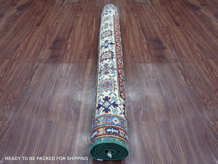 4'0" x 6'7" New Hand Knotted Green Wool Rectangle Oriental Rug - MOA10221350