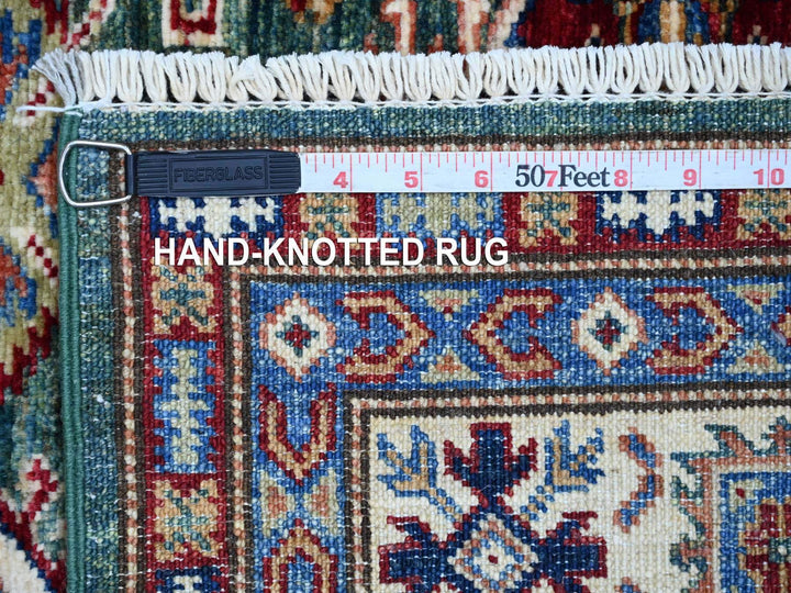 4'0" x 6'7" New Hand Knotted Green Wool Rectangle Oriental Rug - MOA10221350