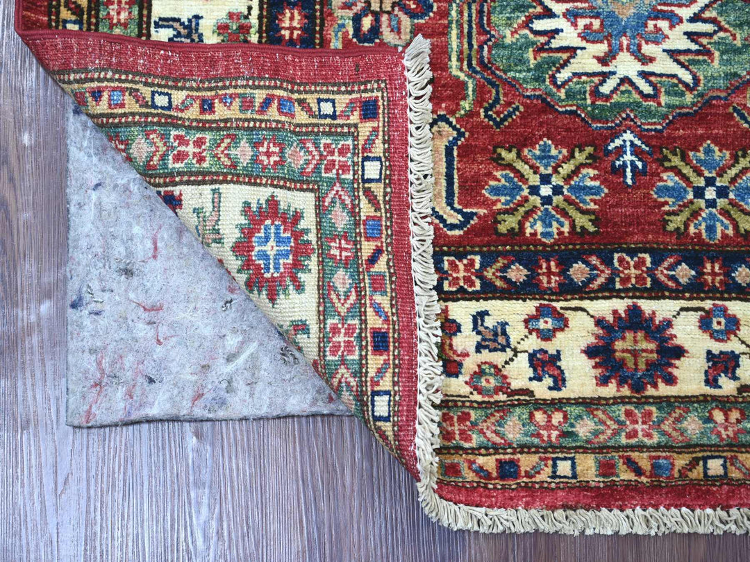 3'3" x 4'11" New Hand Knotted Red Wool Rectangle Oriental Rug - MOA10221352
