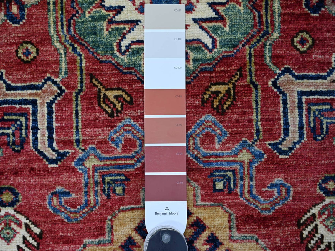 3'3" x 4'11" New Hand Knotted Red Wool Rectangle Oriental Rug - MOA10221352