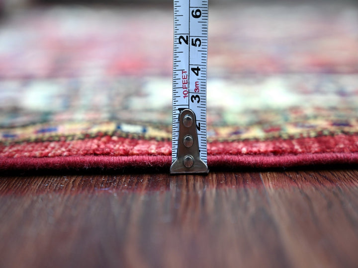 3'3" x 4'11" New Hand Knotted Red Wool Rectangle Oriental Rug - MOA10221352