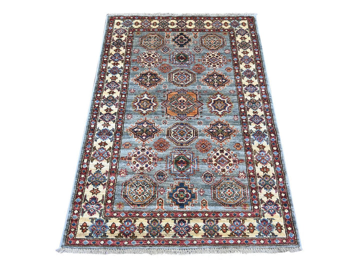 3'6" x 4'11" New Hand Knotted Grey Wool Rectangle Oriental Rug - MOA10221353