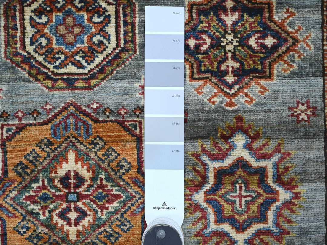 3'6" x 4'11" New Hand Knotted Grey Wool Rectangle Oriental Rug - MOA10221353