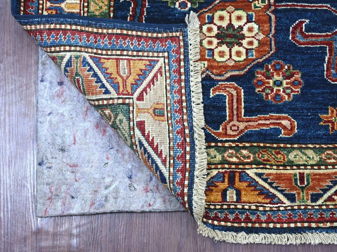 2'10" x 4'1" New Hand Knotted Blue Wool Rectangle Oriental Rug - MOA10221354