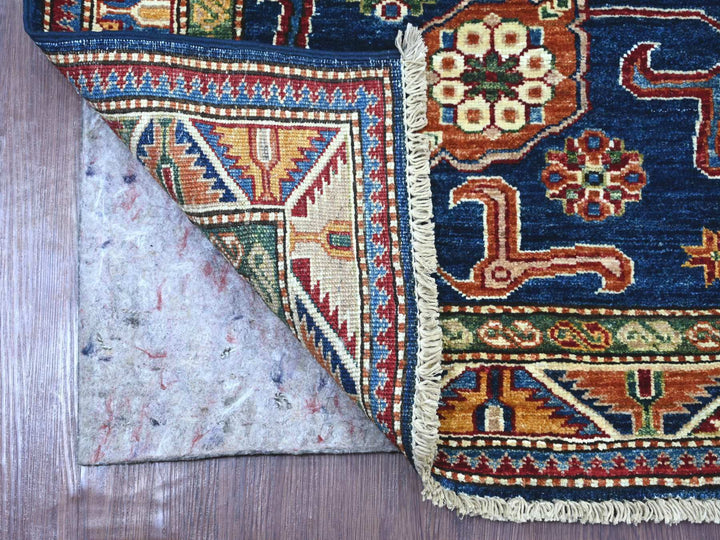 2'10" x 4'1" New Hand Knotted Blue Wool Rectangle Oriental Rug - MOA10221354