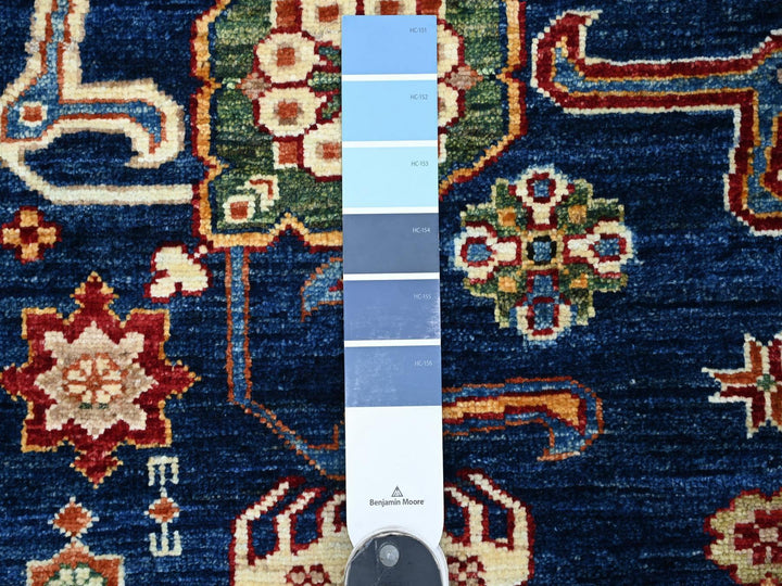 2'10" x 4'1" New Hand Knotted Blue Wool Rectangle Oriental Rug - MOA10221354