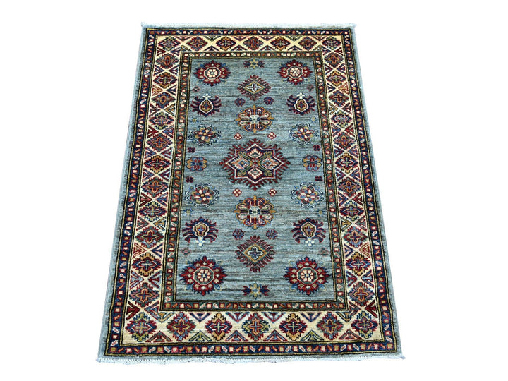2'9" x 3'9" New Hand Knotted Grey Wool Rectangle Oriental Rug - MOA10221355