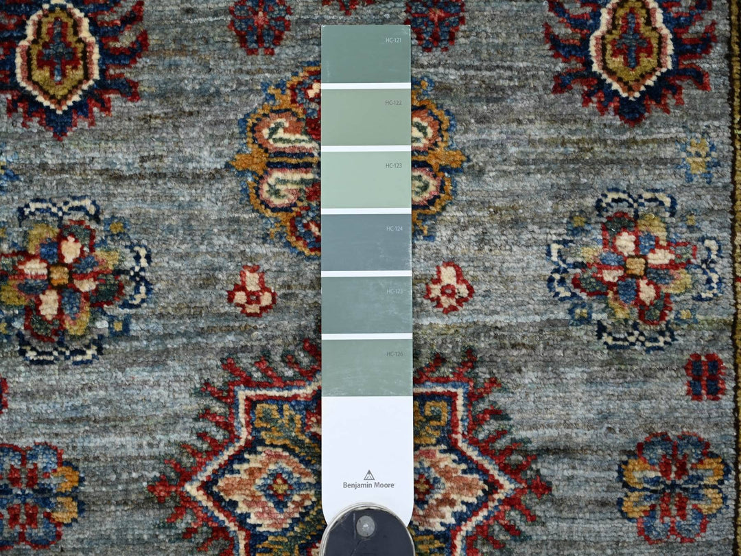 2'9" x 3'9" New Hand Knotted Grey Wool Rectangle Oriental Rug - MOA10221355
