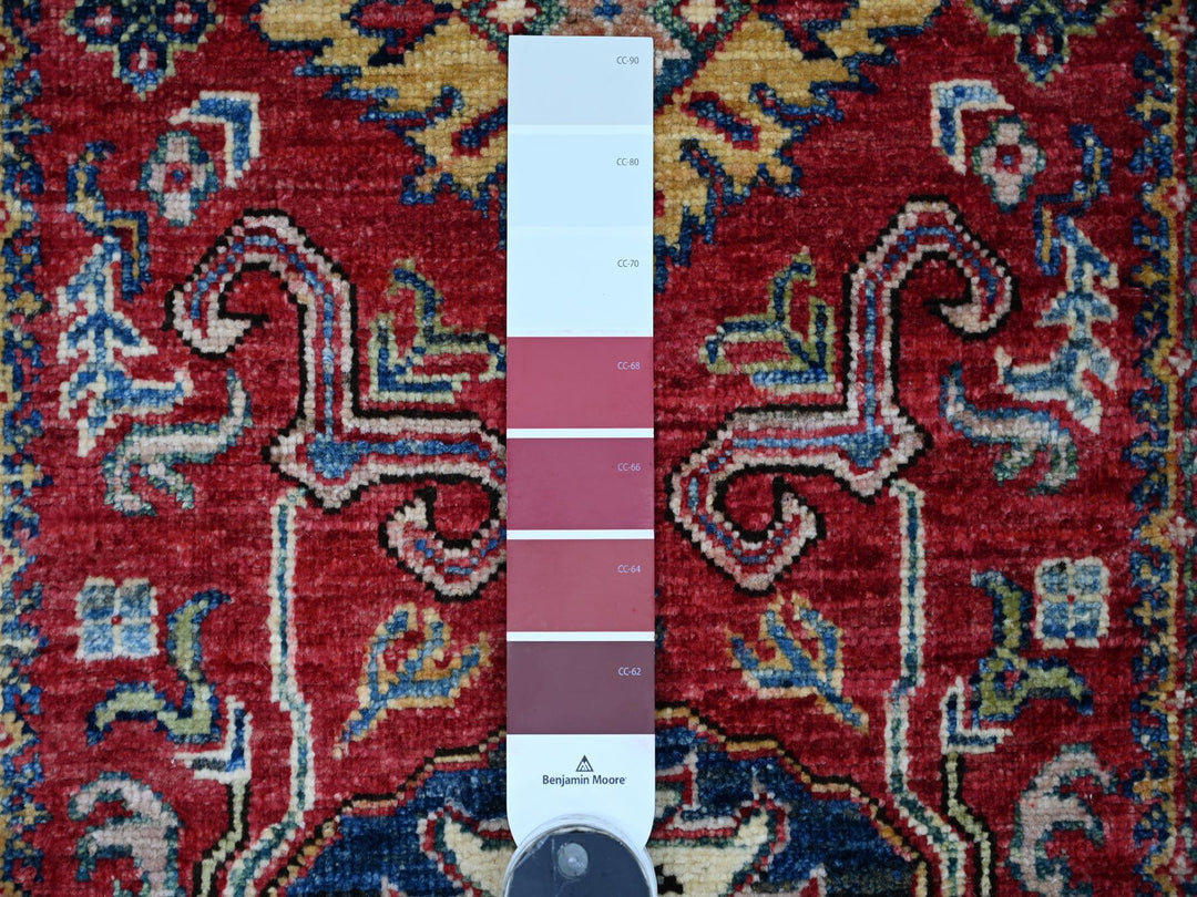 2'6" x 4'0" New Hand Knotted Red Wool Rectangle Oriental Rug - MOA10221356