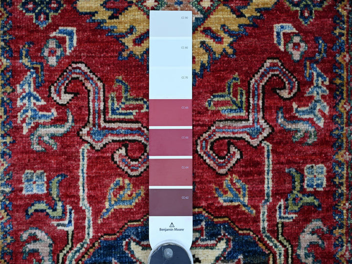 2'6" x 4'0" New Hand Knotted Red Wool Rectangle Oriental Rug - MOA10221356