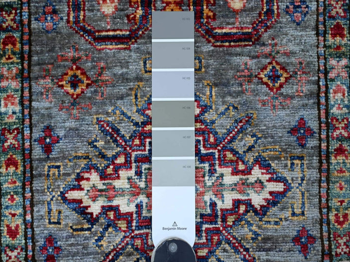 2'6" x 4'6" New Hand Knotted Grey Wool Runner Oriental Rug - MOA10221358