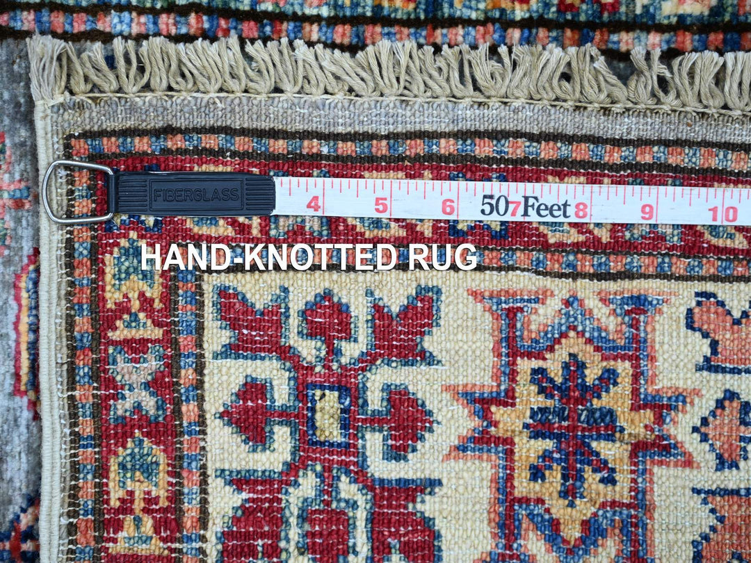 2'6" x 4'6" New Hand Knotted Grey Wool Runner Oriental Rug - MOA10221358