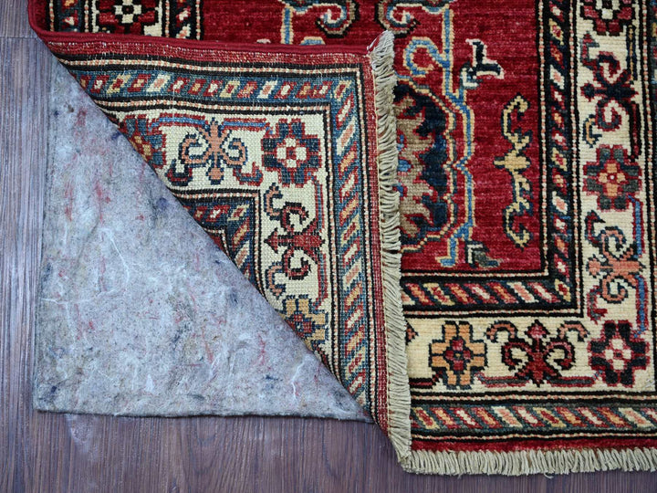1'11" x 2'11" New Hand Knotted Red Wool Rectangle Oriental Rug - MOA10221359