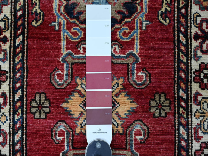 1'11" x 2'11" New Hand Knotted Red Wool Rectangle Oriental Rug - MOA10221359