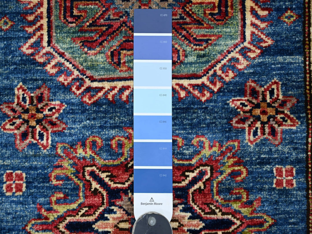 2'9" x 4'0" New Hand Knotted Blue Wool Rectangle Oriental Rug - MOA10221361