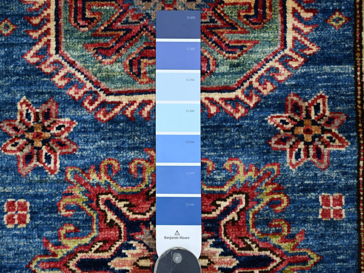2'9" x 4'0" New Hand Knotted Blue Wool Rectangle Oriental Rug - MOA10221361