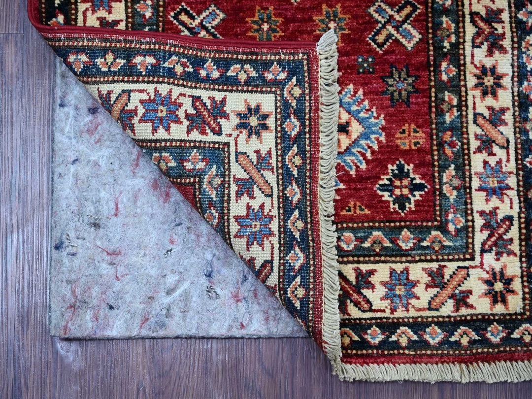 1'11" x 3'0" New Hand Knotted Red Wool Rectangle Oriental Rug - MOA10221363