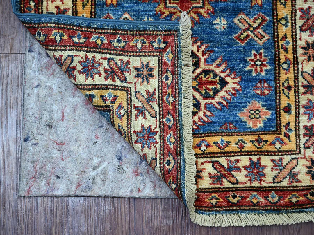 2'0" x 2'10" New Hand Knotted Blue Wool Rectangle Oriental Rug - MOA10221364