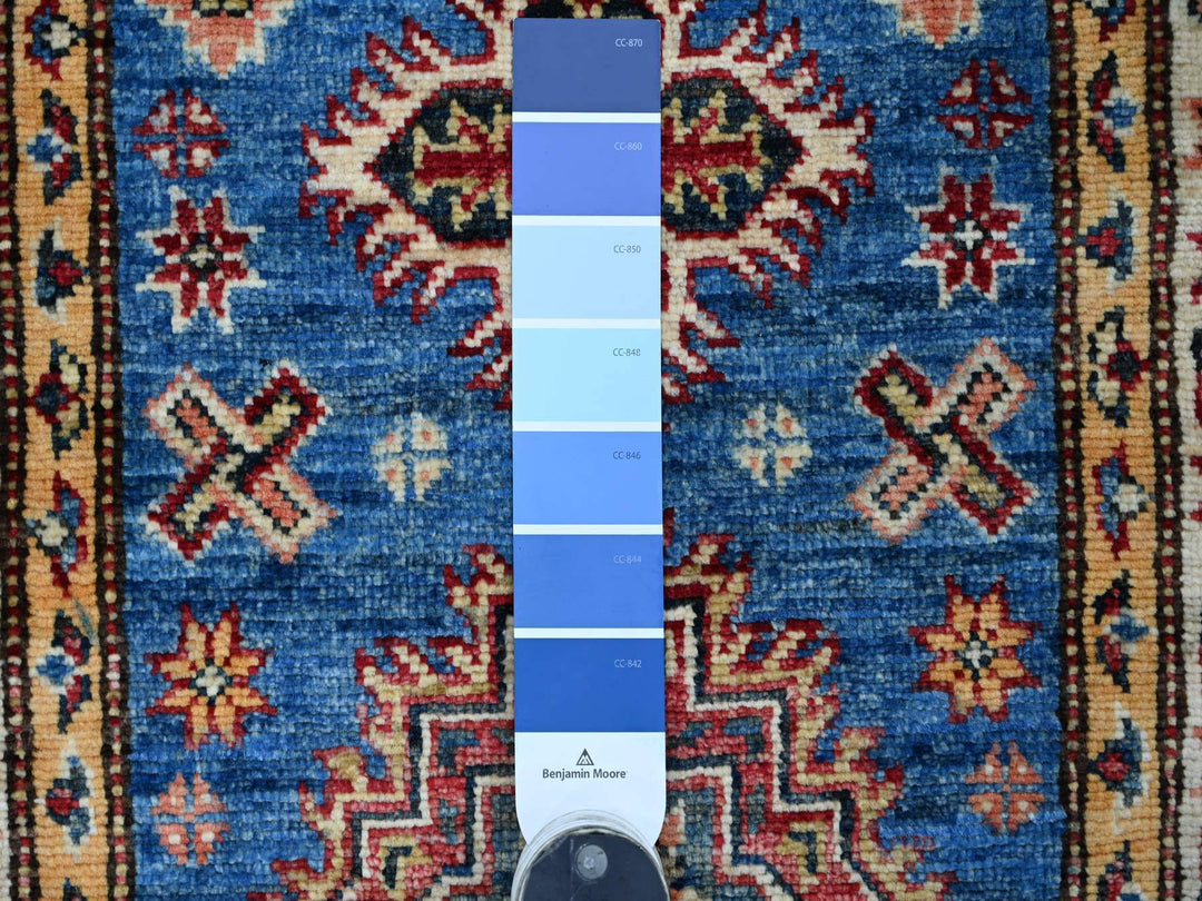 2'0" x 2'10" New Hand Knotted Blue Wool Rectangle Oriental Rug - MOA10221364