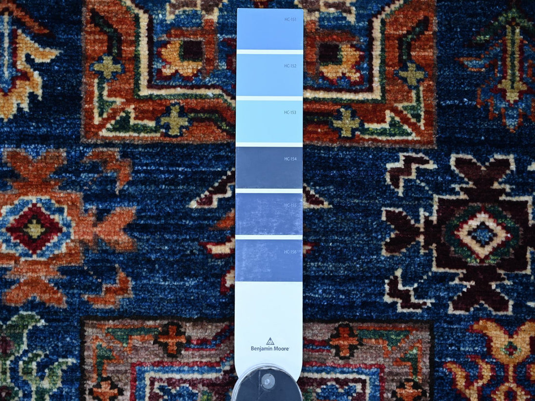2'10" x 4'1" New Hand Knotted Blue Wool Rectangle Oriental Rug - MOA10221366