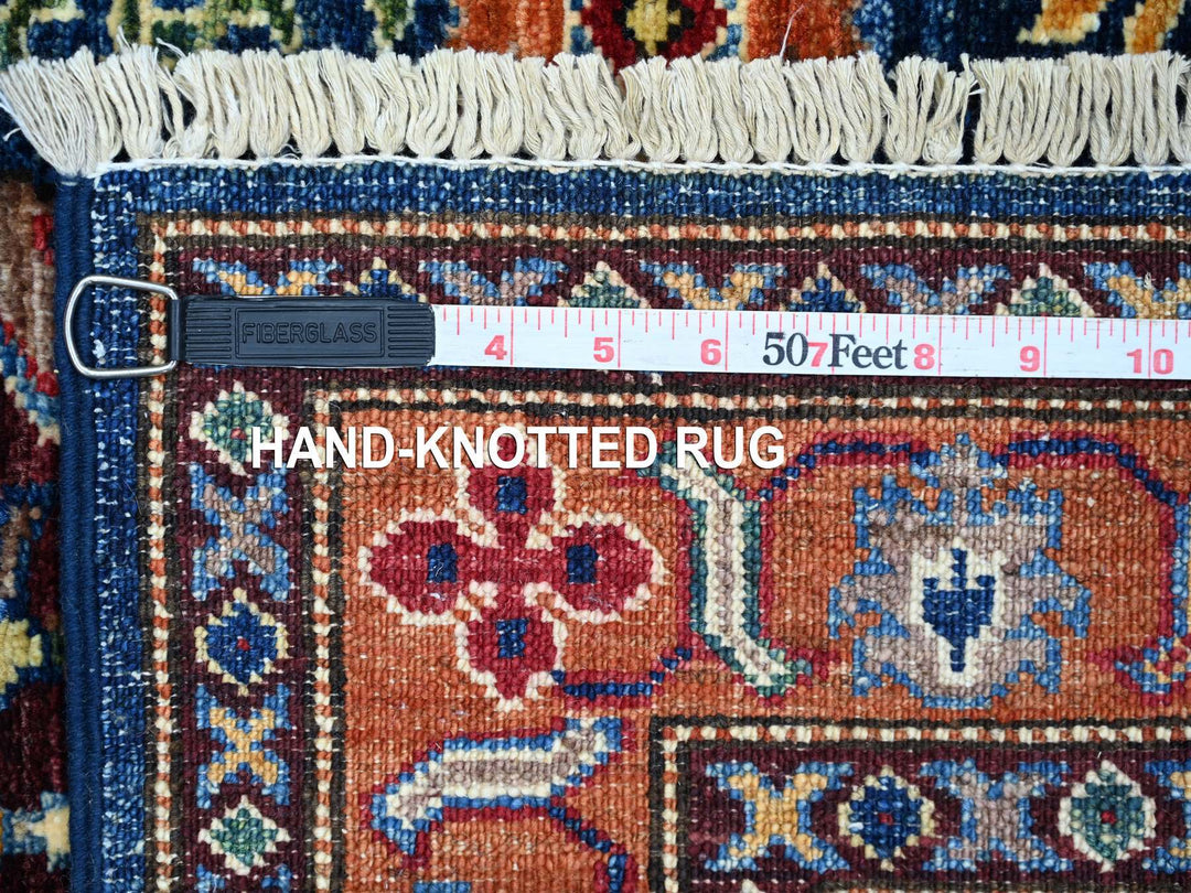 2'10" x 4'1" New Hand Knotted Blue Wool Rectangle Oriental Rug - MOA10221366
