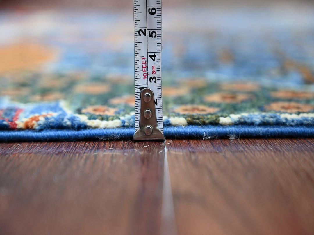2'7" x 3'11" New Hand Knotted Blue Wool Rectangle Oriental Rug - MOA10221367