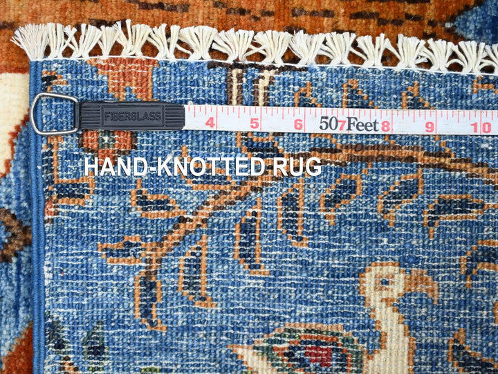 2'7" x 3'11" New Hand Knotted Blue Wool Rectangle Oriental Rug - MOA10221367