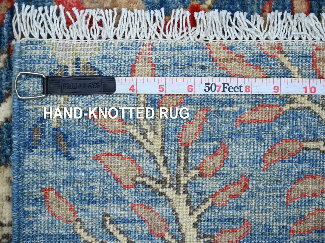 2'6" x 5'10" New Hand Knotted Blue Wool Runner Oriental Rug - MOA10221368