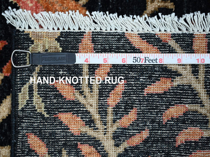 2'6" x 6'0" New Hand Knotted Black Wool Runner Oriental Rug - MOA10221370