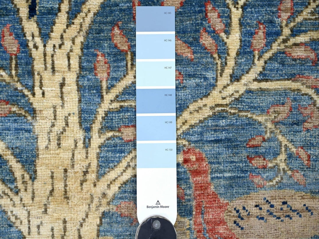 2'8" x 11'8" New Hand Knotted Blue Wool Runner Oriental Rug - MOA10221371