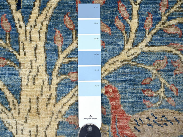 2'8" x 11'8" New Hand Knotted Blue Wool Runner Oriental Rug - MOA10221371