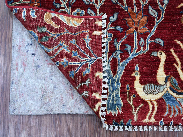 2'8" x 3'10" New Hand Knotted Red Wool Rectangle Oriental Rug - MOA10221372