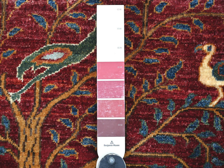 2'8" x 3'10" New Hand Knotted Red Wool Rectangle Oriental Rug - MOA10221372