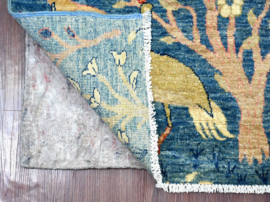 2'4" x 5'9" New Hand Knotted Blue Wool Runner Oriental Rug - MOA10221373
