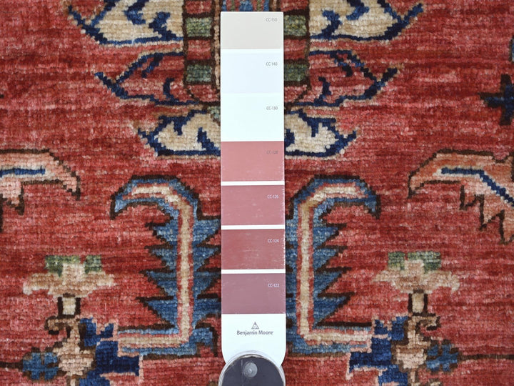 3'2" x 15'6" New Hand Knotted Red Wool Runner Oriental Rug - MOA10221374
