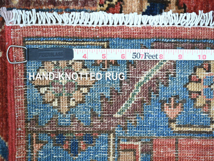 3'2" x 15'6" New Hand Knotted Red Wool Runner Oriental Rug - MOA10221374