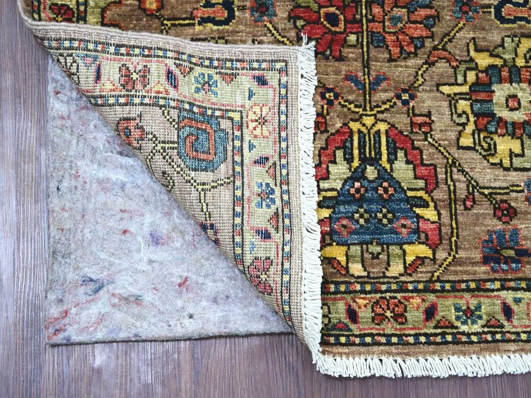2'7" x 7'9" New Hand Knotted Brown Wool Runner Oriental Rug - MOA10221376
