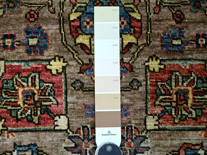 2'7" x 7'9" New Hand Knotted Brown Wool Runner Oriental Rug - MOA10221376