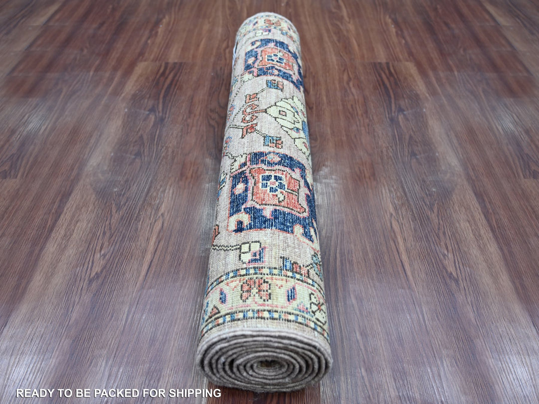 2'7" x 7'9" New Hand Knotted Brown Wool Runner Oriental Rug - MOA10221376