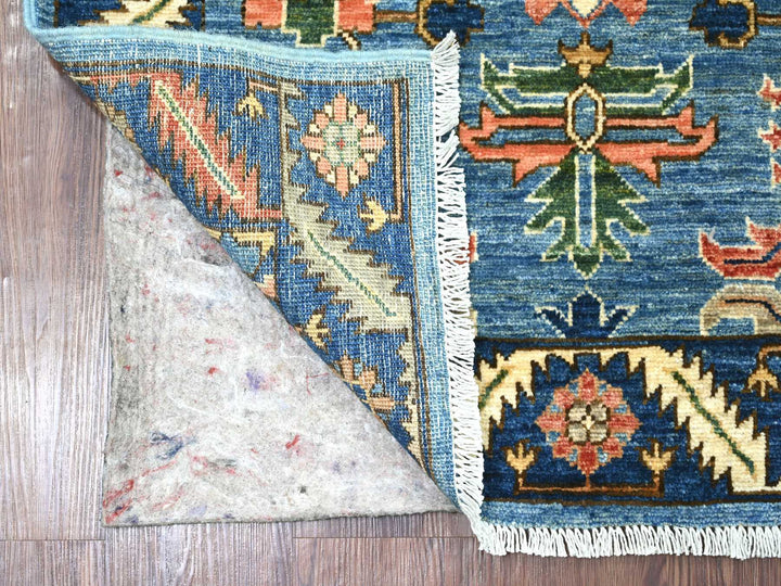 3'1" x 7'8" New Hand Knotted Blue Wool Runner Oriental Rug - MOA10221377