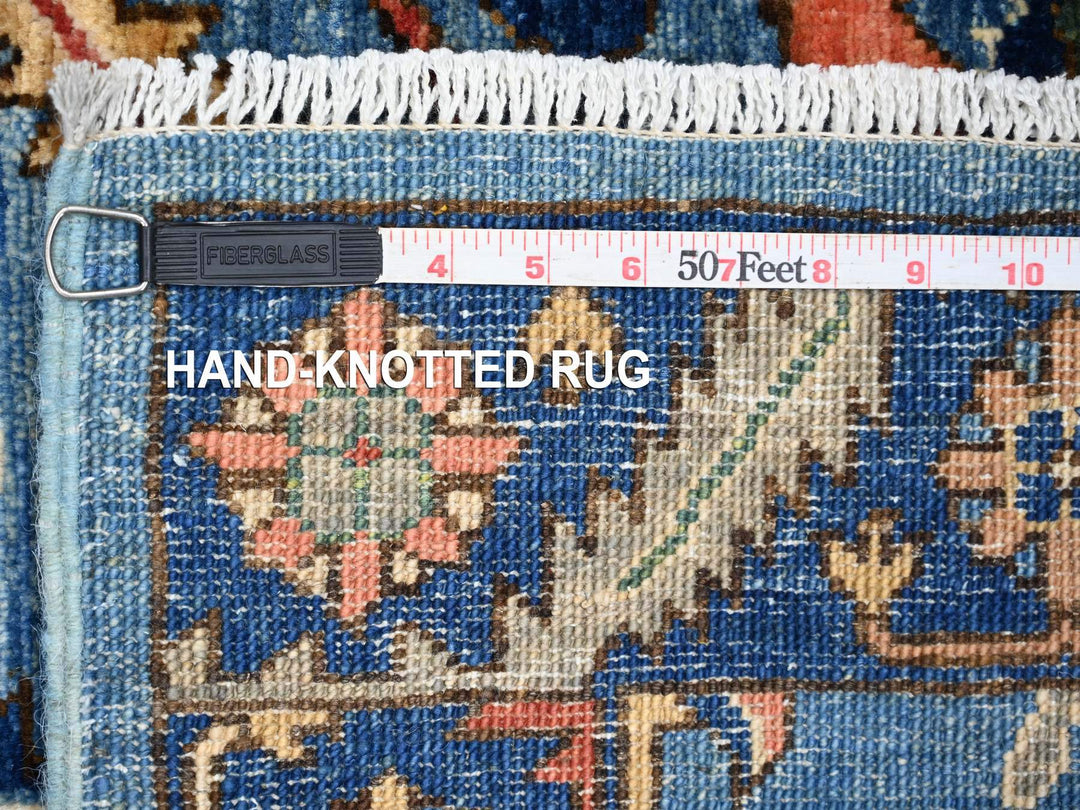 3'1" x 7'8" New Hand Knotted Blue Wool Runner Oriental Rug - MOA10221377