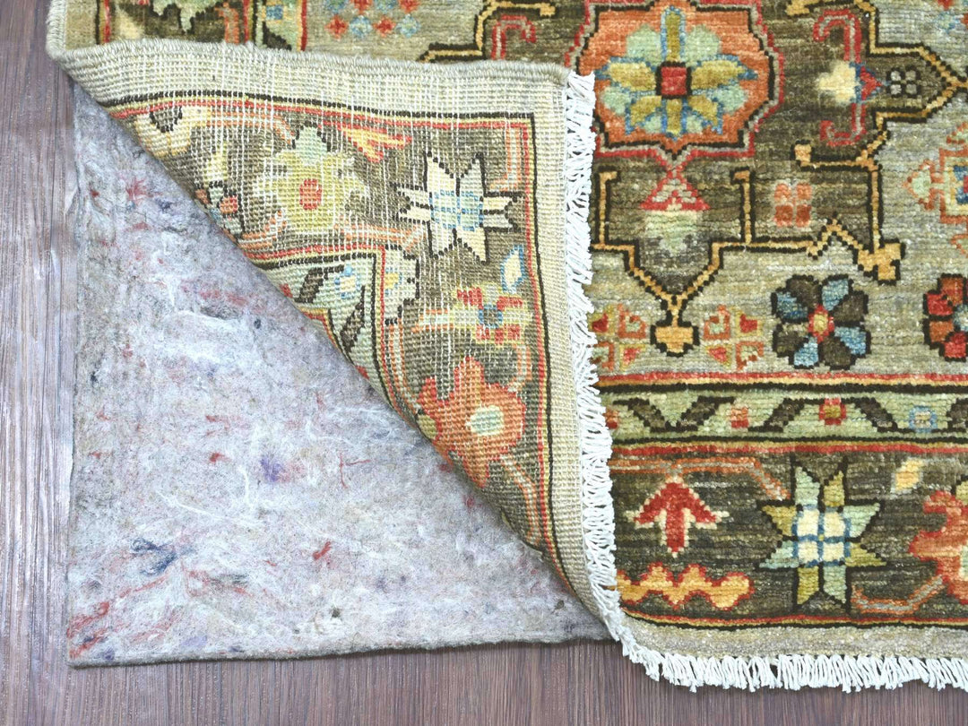 2'7" x 7'11" New Hand Knotted Grey Wool Runner Oriental Rug - MOA10221378